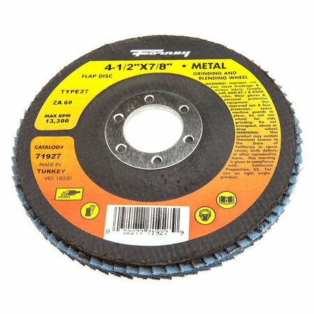 FORNEY Flap Disc, Type 27, 4-1/2 in x 7/8 in, ZA60 71927